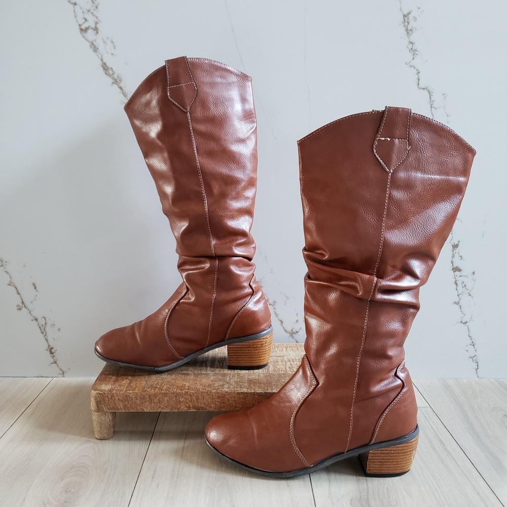 Muk Luks Chestnut Over the Knee Boots - Picture 2 of 15